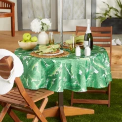 Design Imports Banana Leaf Outdoor Tablecloth With Zipper 60 Round -Design Imports GUEST 9e9af4bb a69a 4316 bd27 43d0708678ce