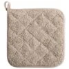 Design Imports Terry Solid Potholder Set 3 Piece Stone 7X7"