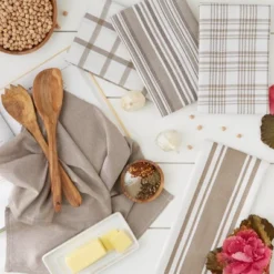 Design Imports Everyday Basic Woven Dishtowel Set 5 Piece, 18X28", Brown -Design Imports GUEST 9ec0f662 d535 4535 a433 6a467ca1924a