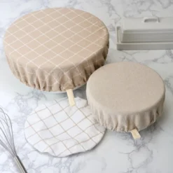 Design Imports Reusable Cotton Dish Covers Set/3, Feather Gray -Design Imports GUEST 9f0455ea 5d32 4aa6 b821 177f2a6c07bd