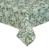 Design Imports Artichoke Green Floral Print Outdoor Tablecloth With Zipper 60X120