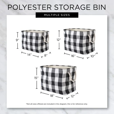 Design Imports Polyester Bin Buffalo Check Red / Black Round Medium 12X15X15 2 Design Imports Polyester Bin Buffalo Check Red / Black Round Medium 12X15X15 - Image 2