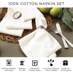 Design Imports Solid Cotton Napkin Set 6 Piece, Bark Brown, 20X20" -Design Imports GUEST 9ff53579 e3d0 476a af5e 0f7548dcc441 2