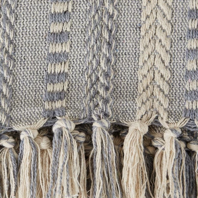 Design Imports Gray Braided Stripe Throw 2 Design Imports Gray Braided Stripe Throw - Image 2