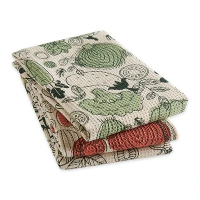 Design Imports Printed Dishtowel & Dishcloth Set 6 Piece, Veggie Print, Dt 18X28", Dc 13X13" 1 Design Imports Printed Dishtowel & Dishcloth Set 6 Piece, Veggie Print, Dt 18X28", Dc 13X13"