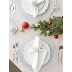 Set Of 4 Metallic Round Woven Placemat Silver - Design Imports: Polypropylene, Indoor/Outdoor, Easy Clean 14 Set Of 4 Metallic Round Woven Placemat Silver - Design Imports: Polypropylene, Indoor/Outdoor, Easy Clean -Design Imports GUEST a189c16f 6b9e 423b a34b 4d7bea9f689d