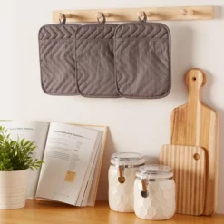 Design Imports Gray Quilted Potholder (Set Of 3) -Design Imports GUEST a208c251 bd1c 4673 bb00 c3dec92a2c47