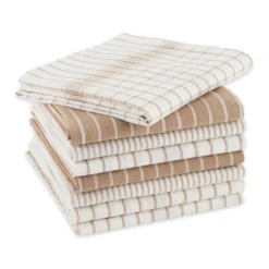 Design Imports Taupe Basic Dishtowel Set/8