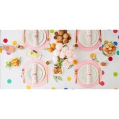 Design Imports Confetti Printed Tablecloth, White/Multi, 60X84" -Design Imports GUEST a2e0b51f 14ff 454e b6b8 81b08b6c2c44