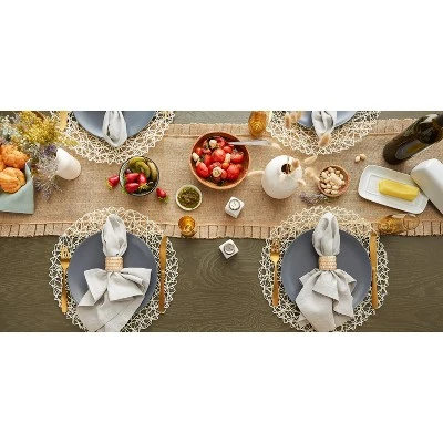 DII Woven Paper Placemat Set 6 Piece, Off-White, 15" Dia 4 DII Woven Paper Placemat Set 6 Piece, Off-White, 15" Dia - Image 4