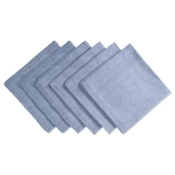 Design Imports Chambray Napkin Set 6 Piece, Blue, 20X20" -Design Imports GUEST a314975e a7e6 45dc 9ea2 17792118e8fc