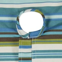 Design Imports Beachy Stripe Print Outdoor Tablecloth With Zipper 60 Round