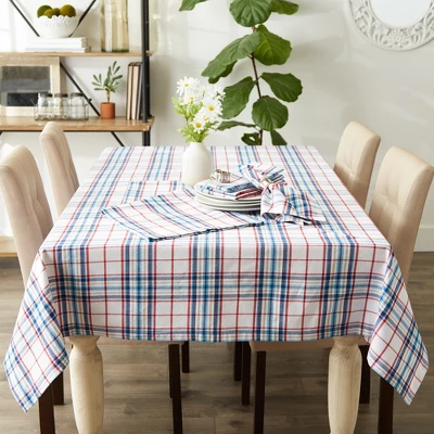 Design Imports Lighthouse Plaid Tablecloth 60X84 4 Design Imports Lighthouse Plaid Tablecloth 60X84 - Image 4