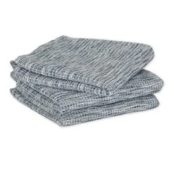 Design Imports Teal Green/Off-White Tonal Recycled Cotton Waffle Dishtowel Set/3