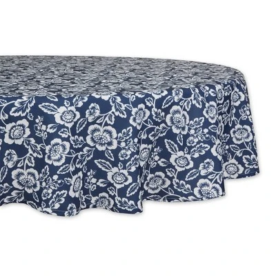 Design Imports Nautical Blue Floral Print Outdoor Tablecloth 60 Round 8 Design Imports Nautical Blue Floral Print Outdoor Tablecloth 60 Round - Image 8