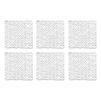 DII Woven Paper Placemat Set 6 Piece, Silver, 16x16" 6 DII Woven Paper Placemat Set 6 Piece, Silver, 16x16" - Image 6