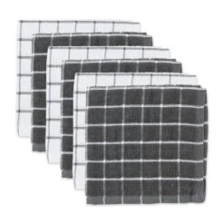 Design Imports Gray Combo Windowpane Dishcloth (Set Of 6) -Design Imports GUEST a50ab3d2 f207 45c7 a275 862ea67d17e9