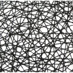 DII Woven Paper Placemat Set 6 Piece, Black, 15" Dia