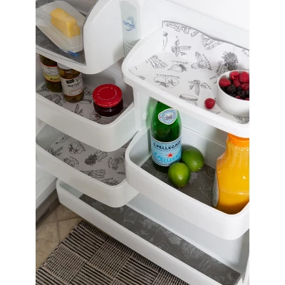 Design Imports Gray Market Print Fridge Liner Set/6 1 Design Imports Gray Market Print Fridge Liner Set/6