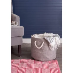 Design Imports Polyester Bin Variegated Gray Round Small 9X12X12 -Design Imports GUEST a800c91c 5442 4951 a820 dee16490c889