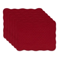 DII Quilted Farmhouse Placemat Set, Cranberry, 13x18" -Design Imports GUEST a84224a7 0447 4871 aa98 f93771e70b4c