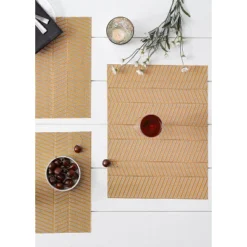 DII PVC Textured Twill Placemat Set 6 Piece, Honey Gold, 13x17.25" -Design Imports GUEST a84ee51b a020 4249 a203 b4d0ea466db0
