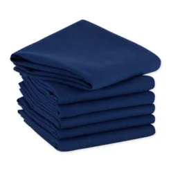 Design Imports Solid Dishtowel Set 6 Piece, 18X28", Nautical Blue