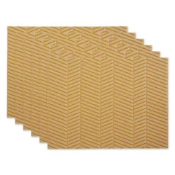 DII PVC Textured Twill Placemat Set 6 Piece, Honey Gold, 13x17.25" -Design Imports GUEST a9446e10 25ae 49be 845f 6fef24581c5d