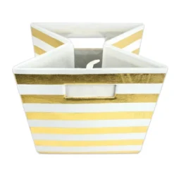 Polyester Cube Stripe Gold Square 11x11x11 -Design Imports GUEST a9e689f4 3ae8 4d1c 932c ae338ab72cc3