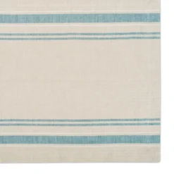 DII French Stripe Placemat Set 6 Piece, Taupe/Teal, 13x19"