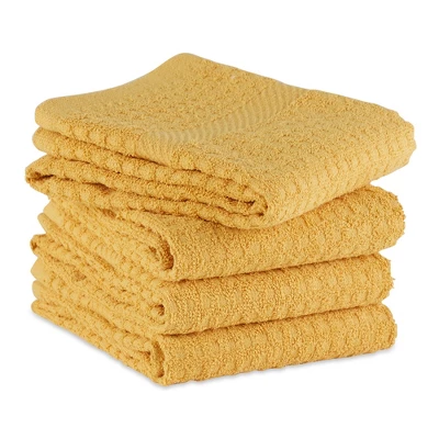 Design Imports Terry Waffle Solid Dishtowel Set 4 Piece, 15X26", Mustard 3 Design Imports Terry Waffle Solid Dishtowel Set 4 Piece, 15X26", Mustard - Image 3