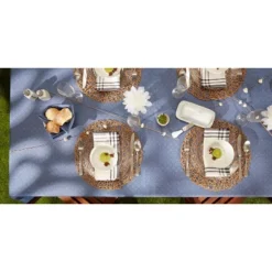 Design Imports French Blue Tonal Lattice Print Outdoor Tablecloth 60X120 -Design Imports GUEST aa790ac5 b00c 4ac0 bb27 adff6d40bbb3