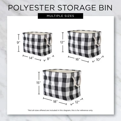 Design Imports Polyester Bin Herringbone Gray Square 13X13X13 8 Design Imports Polyester Bin Herringbone Gray Square 13X13X13 - Image 8