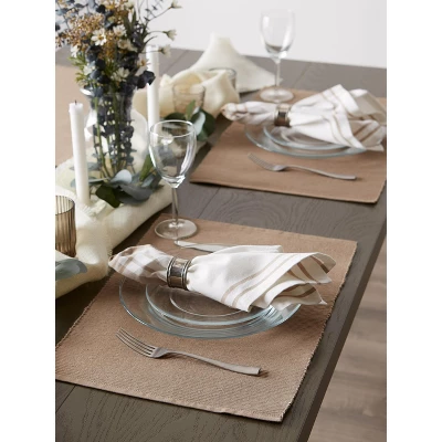 DII Ribbed Solid Placemat Set 6 Piece, Stone, 13x19" 2 DII Ribbed Solid Placemat Set 6 Piece, Stone, 13x19" - Image 2