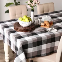 Design Imports Black Tri Color Check Tablecloth 52X52 -Design Imports GUEST aa9dcf88 1894 4787 813a d3726a5a5bf2