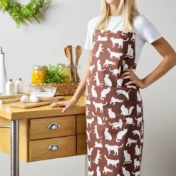 Design Imports Brown Cat Print Chef Apron -Design Imports GUEST ab1e5bc6 0fc7 435e 9edc f0eeaf372e3a