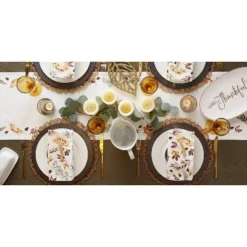 6pk Falling Leaves Print Napkin - Design Imports: Machine Washable, 100% Cotton, Botanical Pattern -Design Imports GUEST ab41f2aa b70a 4425 85c9 a303ec0aad79