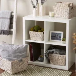 Design Imports Set Of 5 White Wash Hyacinth Baskets -Design Imports GUEST ab58cc43 cf1d 48df b6e7 07160496e829