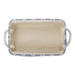 Design Imports Polyester Bin Lattice Stonewash Blue Rectangle Medium 16X10X12