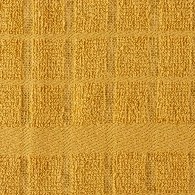 Design Imports Solid Terry Windowpane Dishtowel Set 4 Piece, 16X26", Honey Gold Solid 4 Design Imports Solid Terry Windowpane Dishtowel Set 4 Piece, 16X26", Honey Gold Solid - Image 4