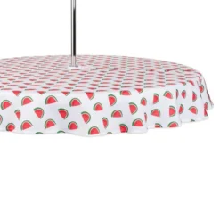 Design Imports Watermelon Print Outdoor Tablecloth With Zipper 60 Round -Design Imports GUEST acfe4685 5810 446e 80fd 8cc02c26848d