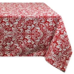 Design Imports Damask Printed Tablecloth, Red, 60X84" -Design Imports GUEST ad37d55e fc30 435b a230 01e7c55ada1a