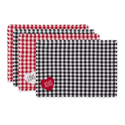 Design Imports Love & Xoxo Checkers Embellished Placemats Set/4 10 Design Imports Love & Xoxo Checkers Embellished Placemats Set/4 - Image 10