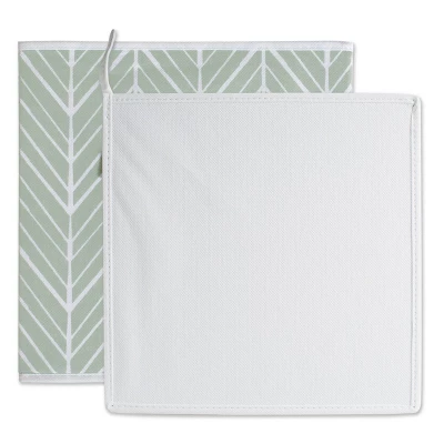 Nonwoven Polyester Cube Herringbone Mint Square 11x11x11 Set/2 6 Nonwoven Polyester Cube Herringbone Mint Square 11x11x11 Set/2 - Image 6