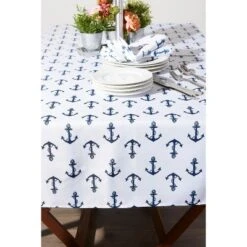 Design Imports Anchors Print Outdoor Tablecloth With Zipper 60X84 -Design Imports GUEST ae925e27 2d7c 4efb be4d db3554660c30