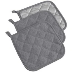 Design Imports Terry Solid Potholder Set 3 Piece Gray 7X7" 9 Design Imports Terry Solid Potholder Set 3 Piece Gray 7X7" -Design Imports GUEST aee74ee2 e8e9 4412 9c03 030ddf0387e6