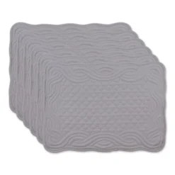 DII Quilted Farmhouse Placemat Set, Gray, 13x18" -Design Imports GUEST b0808ba7 2655 4efb 919e 4b5ceab95e23