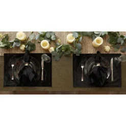 DII Polyester Velvet Placemat Set 4 Piece, Black, 13x19" 12 DII Polyester Velvet Placemat Set 4 Piece, Black, 13x19" -Design Imports GUEST b081f843 e0e8 4382 8c64 e369c8f19941