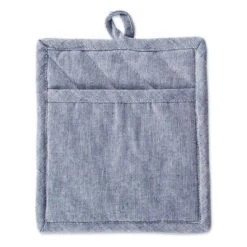 Design Imports Chambray Potholder Set 2 Piece Blue 8X9" -Design Imports GUEST b0df2551 f179 4414 9c7e f3400538f522