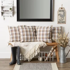 4pk 18"x18" Bleached Square Throw Pillow Covers Stone/Gray - Design Imports -Design Imports GUEST b13a832e a84d 46ea 8475 25fee54ca3e2